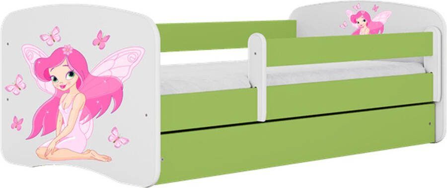 Kocot Kids Bed babydreams groen fee met vlinders zonder lade met matras 180 80 Kinderbed Groen
