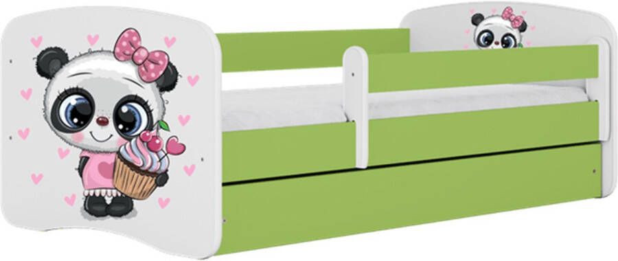 Kocot Kids Bed babydreams groen panda zonder lade met matras 180 80 Kinderbed Groen