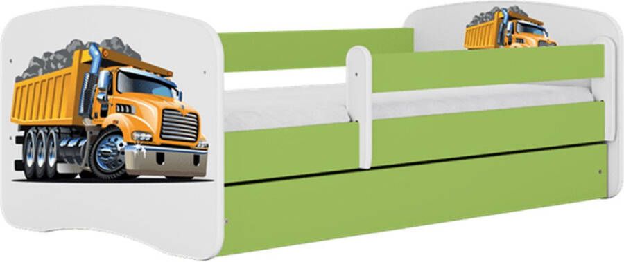 Kocot Kids Bed babydreams groen vrachtwagen met lade met matras 180 80 Kinderbed Groen