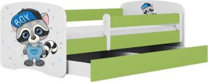 Kocot Kids Bed babydreams groen wasbeer met lade met matras 140 70 Kinderbed Groen