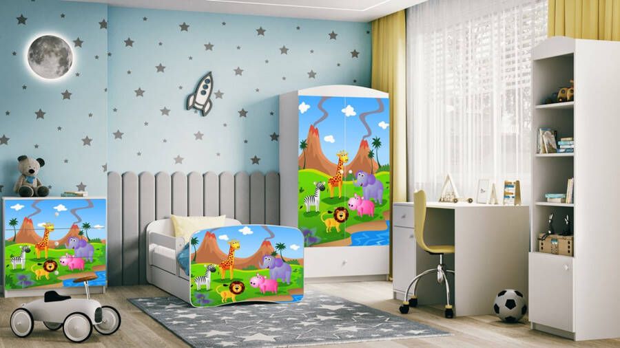 Kocot Kids Bed babydreams groen wasbeer zonder lade met matras 180 80 Kinderbed Groen