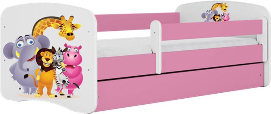 Kocot Kids Bed babydreams roze dierentuin met lade met matras 180 80 Kinderbed Roze