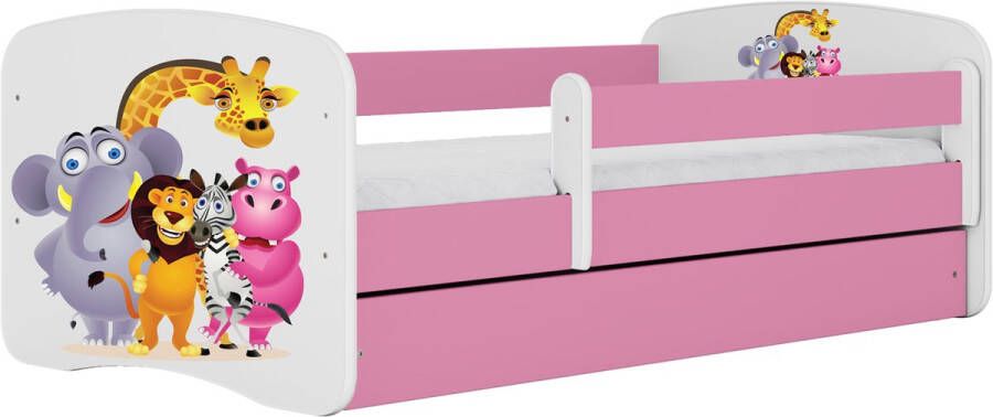 Kocot Kids Bed babydreams roze dierentuin met lade zonder matras 160 80 Kinderbed Roze