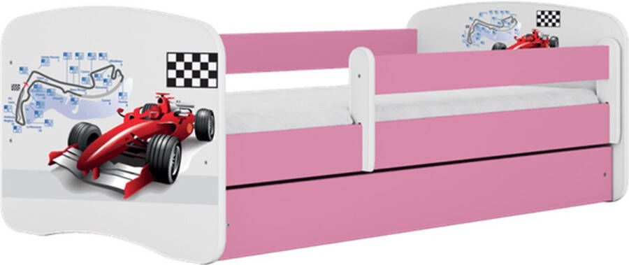 Kocot Kids Bed babydreams roze Formule 1 met lade met matras 160 80 Kinderbed Roze