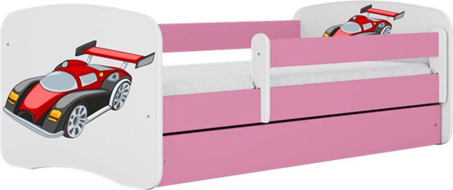 Kocot Kids Bed babydreams roze raceauto met lade met matras 160 80 Kinderbed Roze