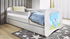 Kocot Kids Bed babydreams wit blauw teddybeer met lade met matras 160 80 Kinderbed Blauw