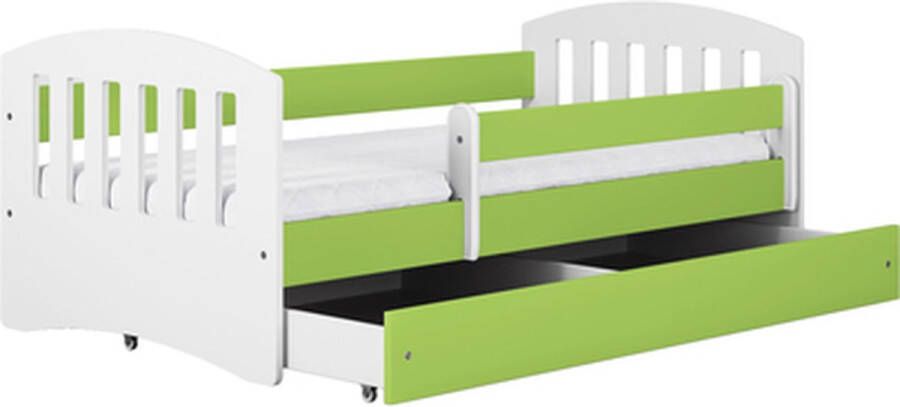 Kocot Kids Bed classic 1 groen met lade zonder matras 180 80 Kinderbed Groen