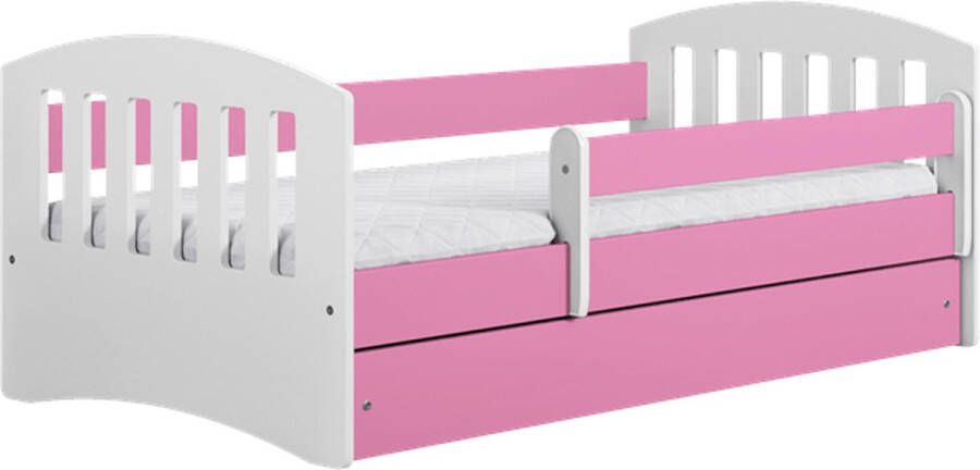 Kocot Kids Bed classic 1 roze met lade met matras 160 80 Kinderbed Roze