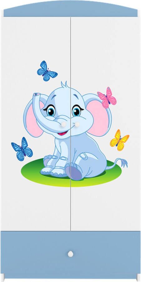 Kocot Kids Kledingkast babydreams blauw baby olifant Halfhoge kast Blauw