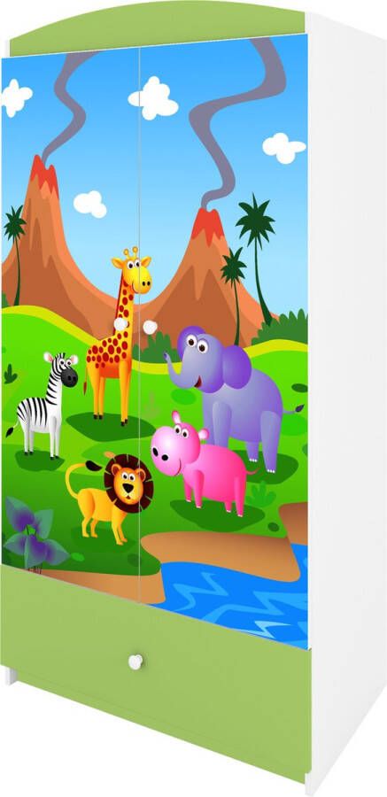Kocot Kids Kledingkast babydreams groen safari Halfhoge kast Groen