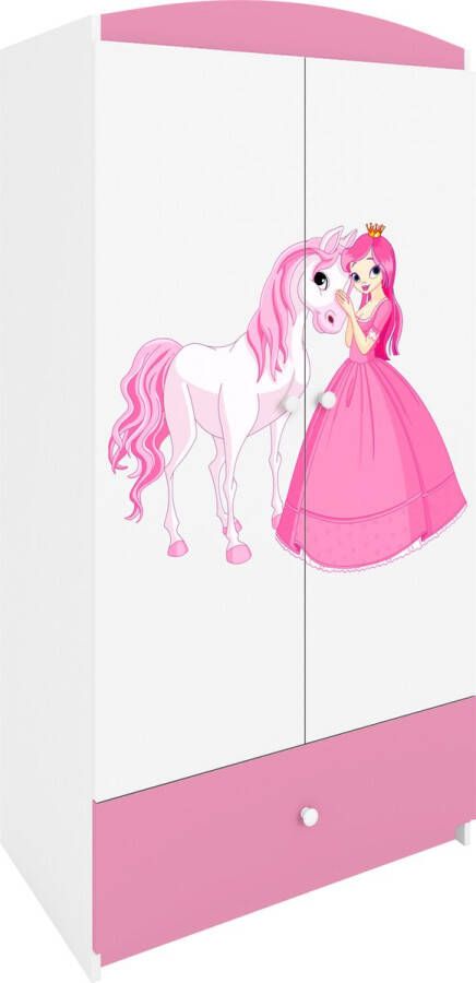 Kocot Kids Kledingkast babydreams roze prinses paard Halfhoge kast Roze
