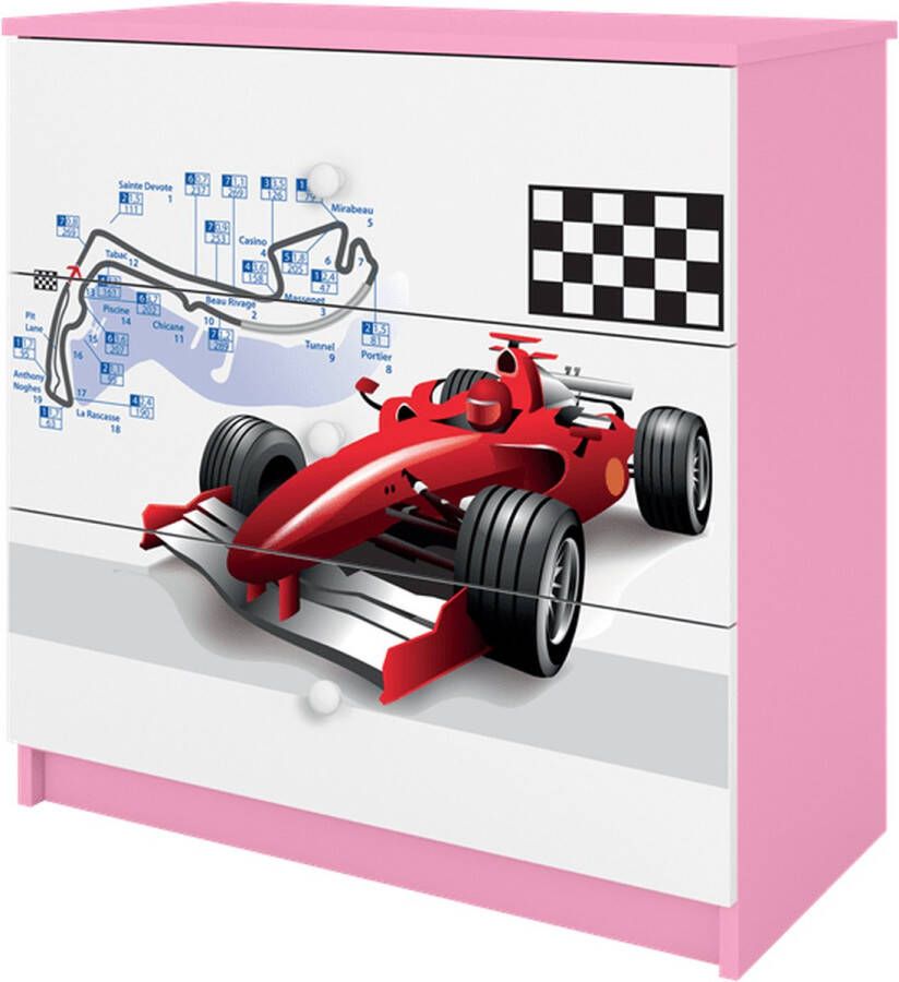 Kocot Kids Ladekast babydreams roze Formule 1 Halfhoge kast Roze