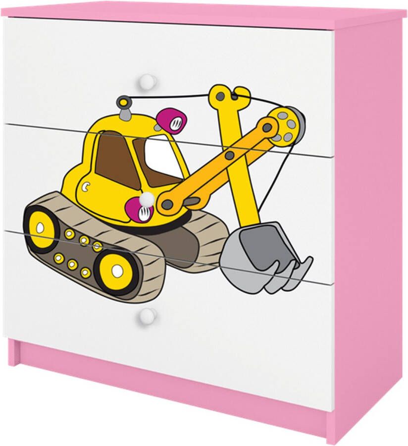 Kocot Kids Ladekast Babydreams roze graafmachine Halfhoge kast Roze