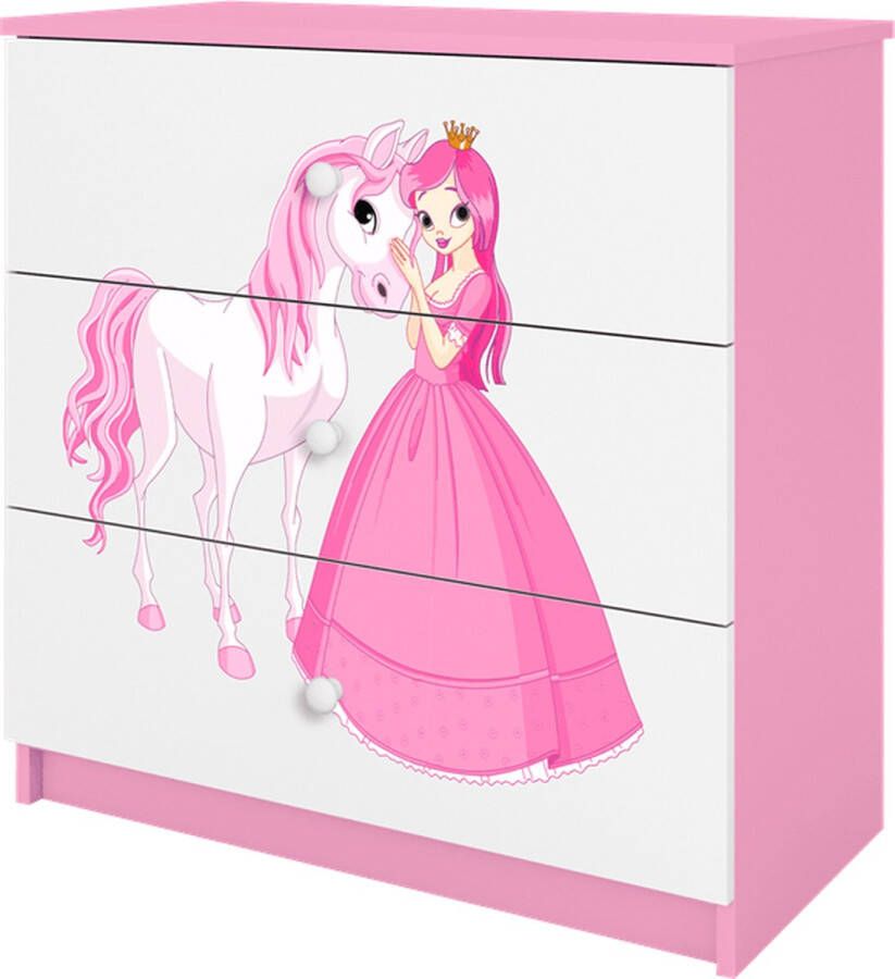 Kocot Kids Ladekast Babydreams roze princes op paard Halfhoge kast Roze