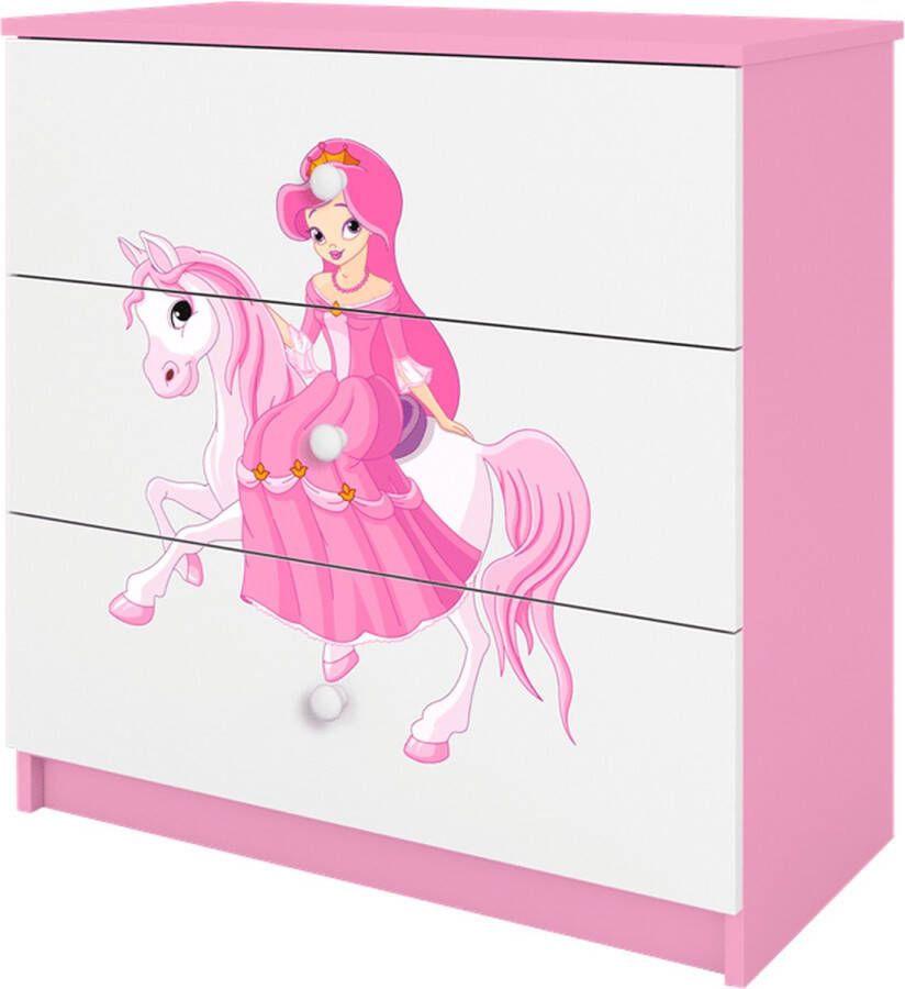 Kocot Kids Ladekast babydreams roze prinses op paard Halfhoge kast Roze