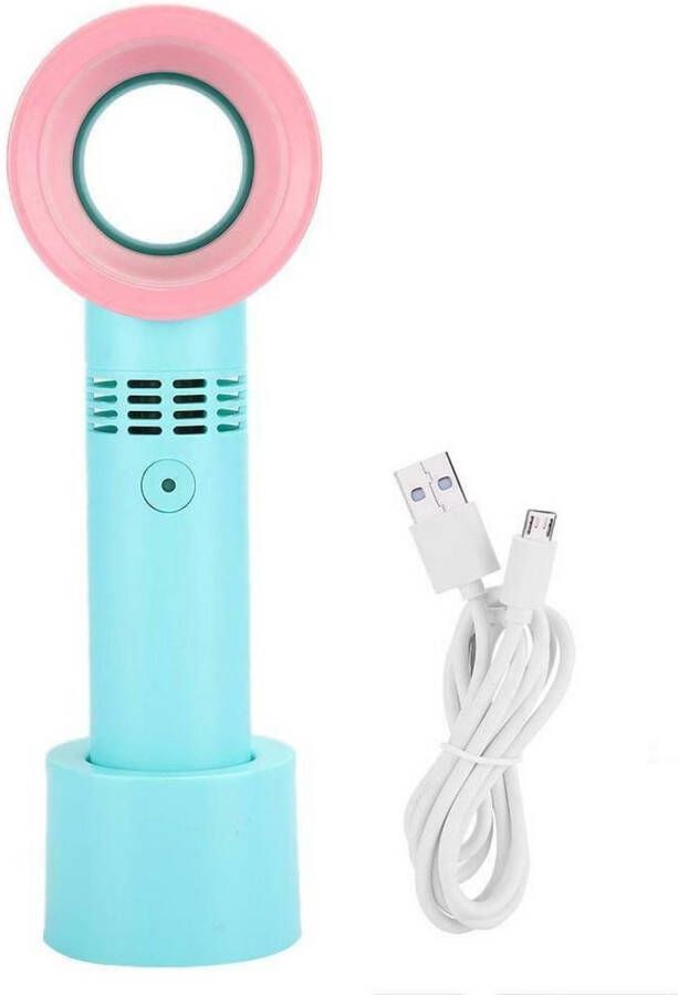 Koelte&Zo Draadloze Handventilator Groen Roze – USB Ventilator – Mini Ventilator – Aircooler – Tafelventilator