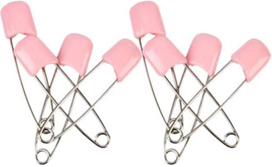 Koh I Noor 4 veiligheidsspelden met beschermkap licht roze 5 4 cm baby safety pins pink rose