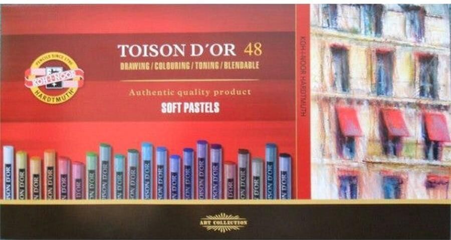 Koh-i-Noor Pastelkrijt toison 8516 rond 48 assorti Set a 48 stuk