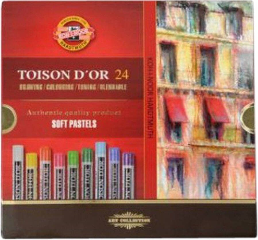 Koh-i-Noor Pastelkrijt toison 8514 rond 24 assorti Set a 24 stuk