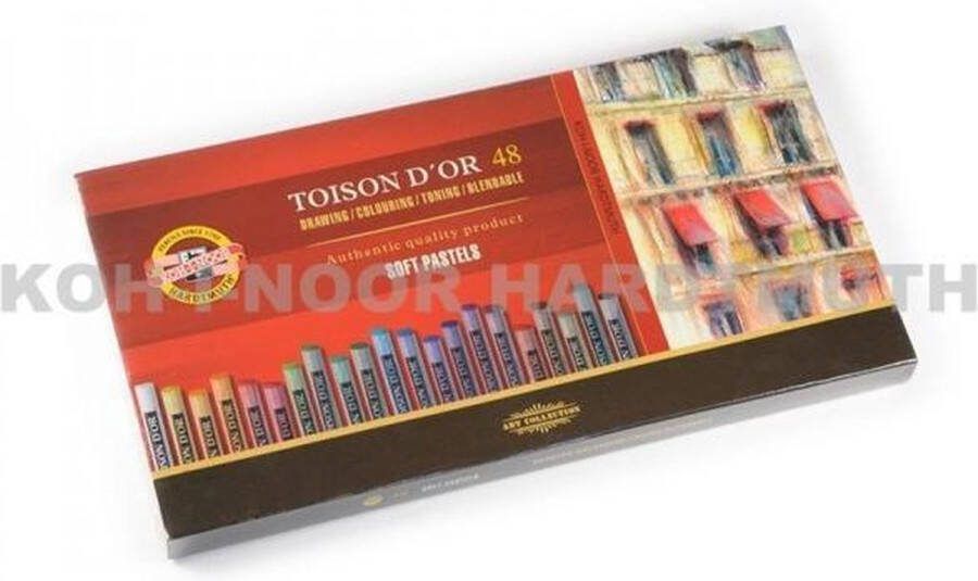 Koh-i-Noor Pastelkrijt toison 8516 rond 48 assorti Set a 48 stuk 2 stuks