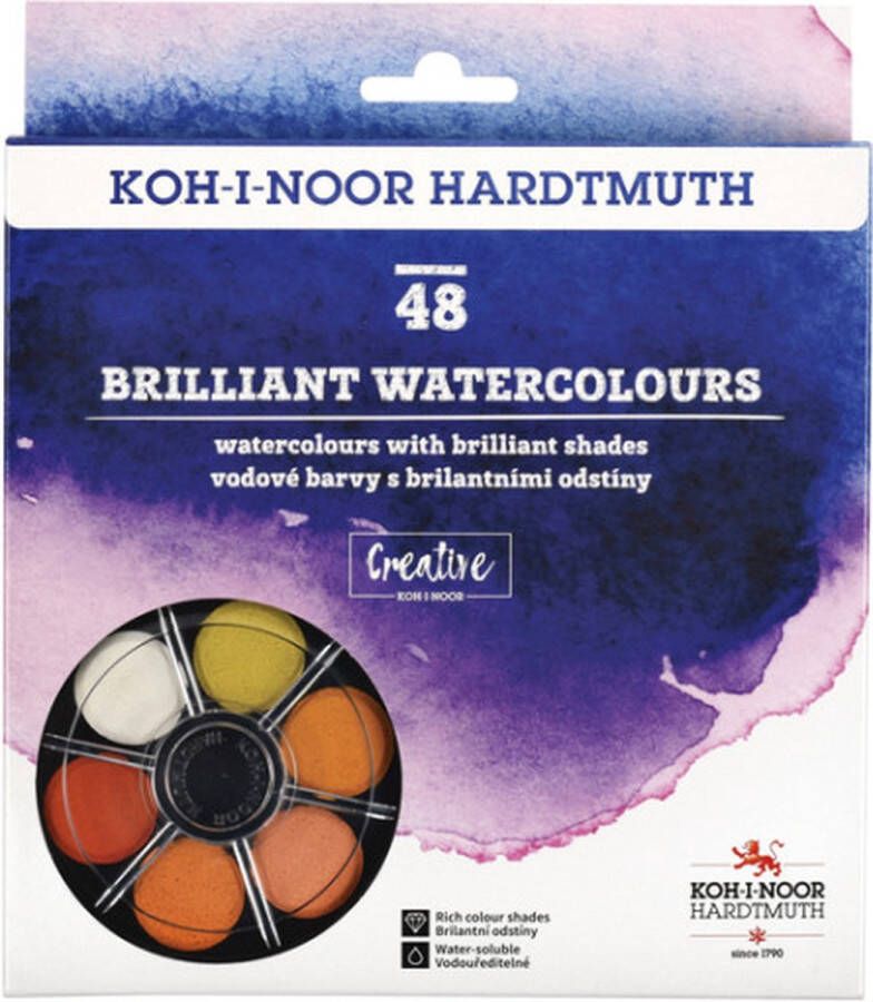 Koh-i-Noor Waterverf briljant ass blister à 48 kleuren