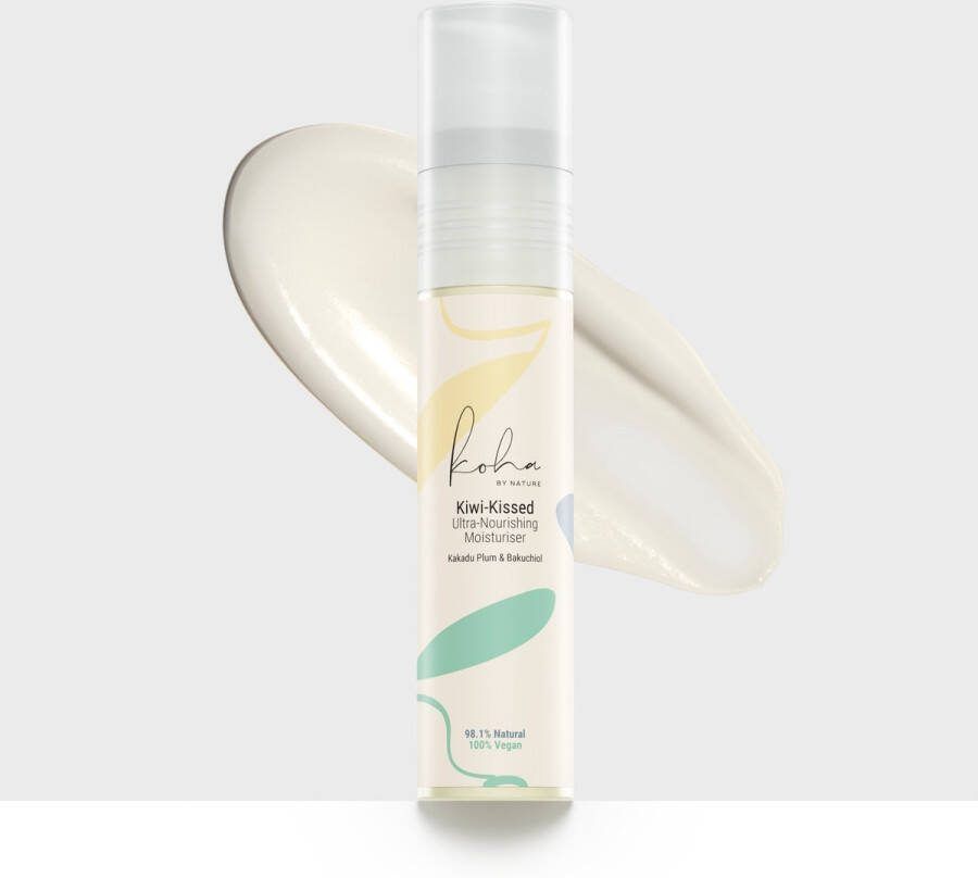 Koha by Nature Vochtinbrengende Gezichtscrème 98.1% Natuurlijk Bakuchiol Kakadu Plum Kiwi Water Anti Rimpel Hydraterend Voedend Gezichtsverzorging Vegan Cruelty Free 50ml