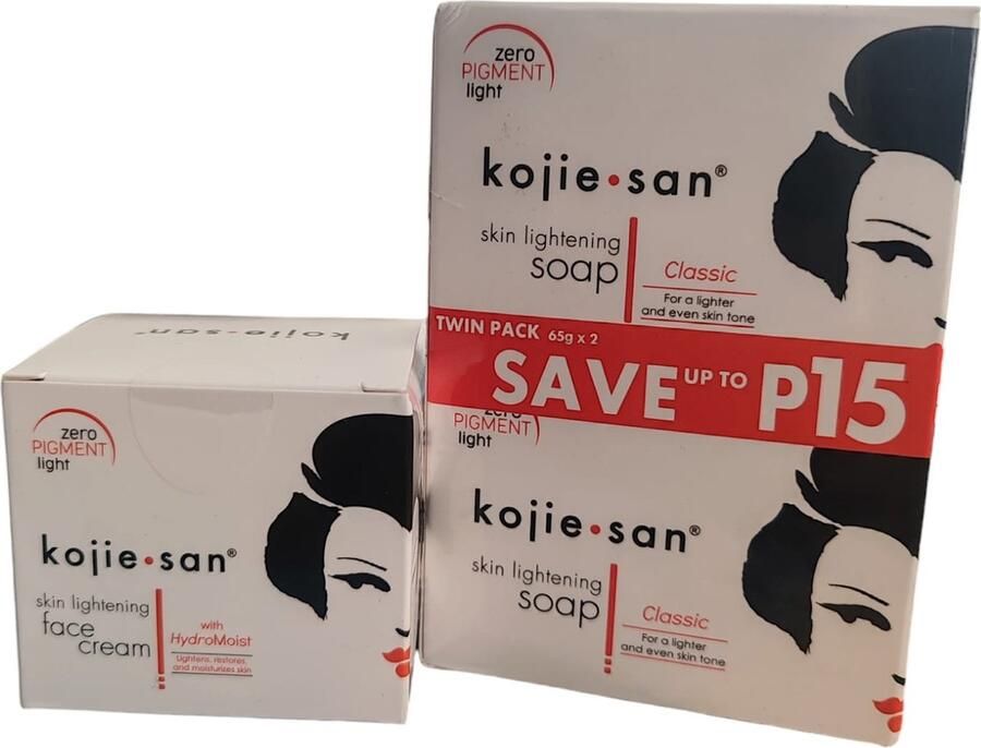 Kojie San skin lightening face cream + zeep starter pakket