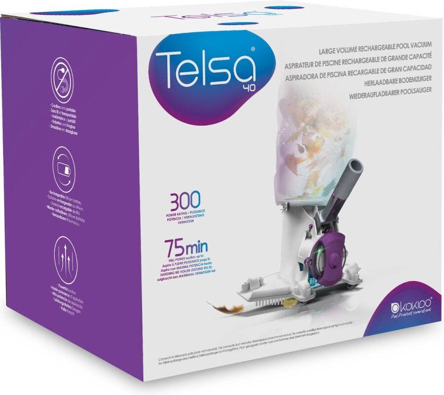 Kokido Telsa 40 draadloze zwembadstofzuiger bladzuiger