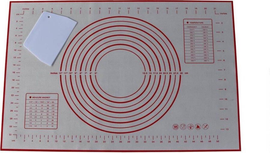 Kòlito deegmat 60x40 cm bakmat hittebestendig inclusief deegschraper