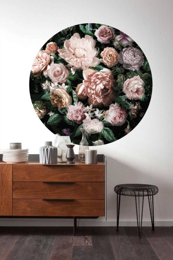 Komar Vliesbehang Flower couture 125 x 125 cm (breedte x hoogte) rond en zelfklevend (1 stuk)