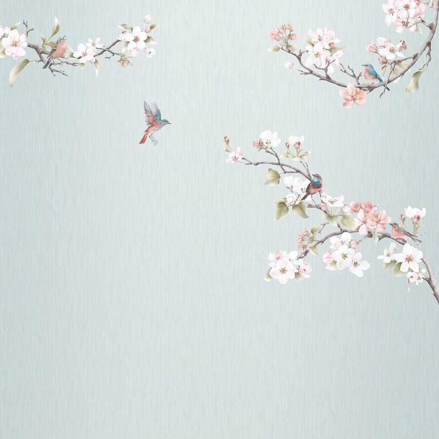 Komar Vliesbehang Digitale print vlies Apple Bloom Afmeting 250 x 250 cm (1 stuk)