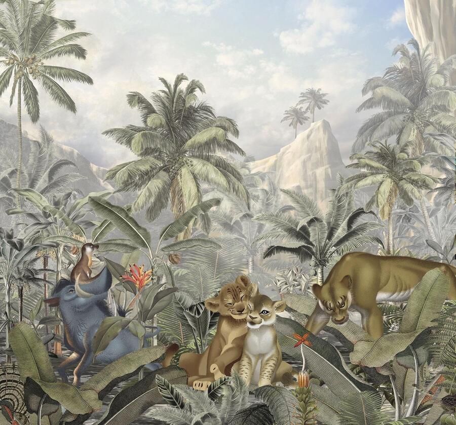 Komar Vliesbehang Digitale print vlies Lion King Mountains Afmeting 300 x 280 cm (set)