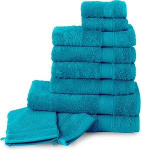 Komfortec Voordeelpak Handdoekenset 4x handdoek 50x100 cm + 2x badhanddoek 70x140 cm + 2x gastendoekje 30x50 cm + 2x washandje 16x21 cm- 100% Katoen Turquoise