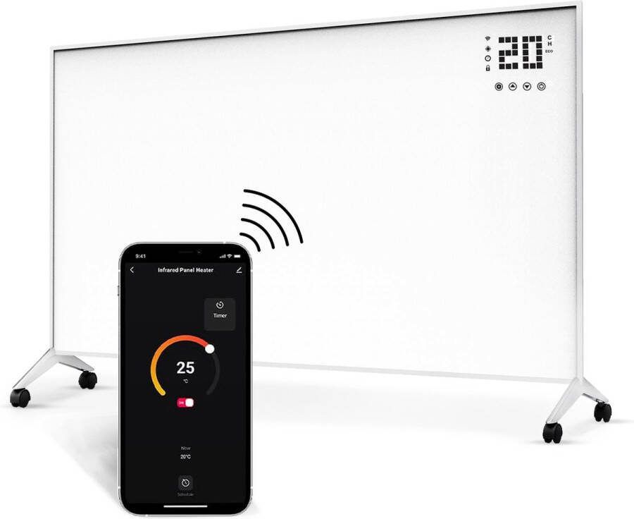 Komodo Infrarood Paneel 800W 100x80 cm Verplaatsbaar & Hangend Thermostaat LED Display & WiFi App Infrarood Verwarming Infrarood Kachel Voor 50m2