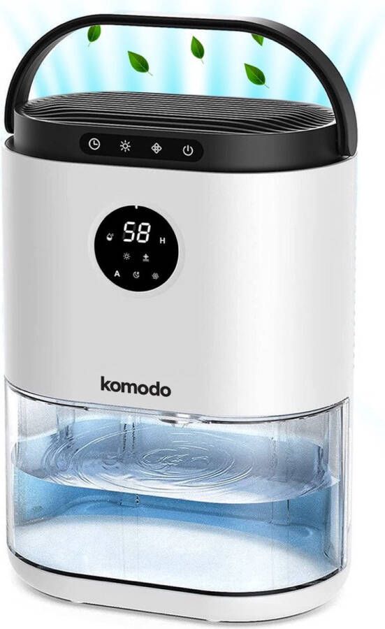 Komodo Luchtontvochtiger ontvochtigt 800 ml per dag Geschikt voor Slaapkamer Badkamer Kelder Dehumidifier