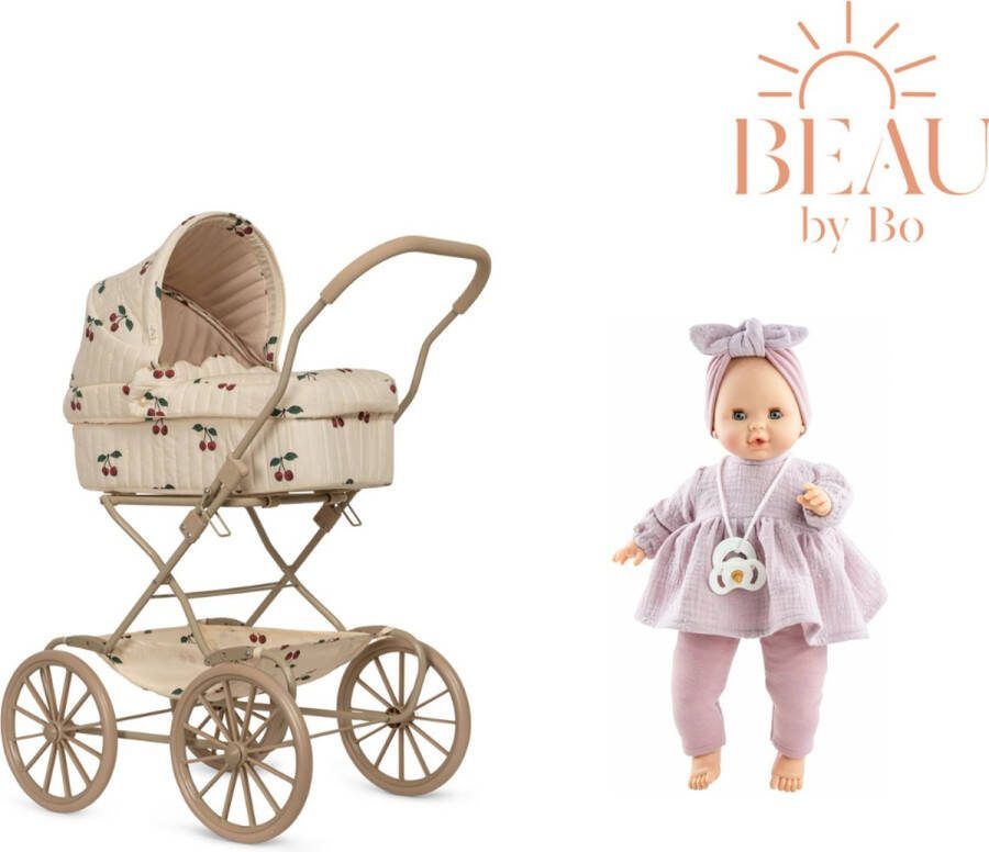 Konges Sløjd BEAU by Bo poppenwagen Pram Ma Grand Cerise met Paola Reina pop Sonia