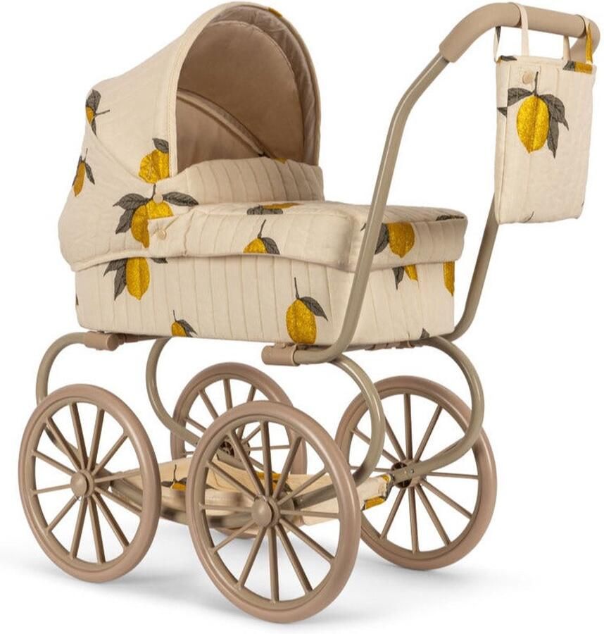 Konges Sløjd Minnie Poppenwagen Doll Pram Opvouwbaar Mon Grand Citron Glitter