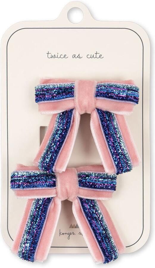 Konges Sløjd Velvet Bow Haarklem Haarclips Set van 2 stuks Mellow Rose