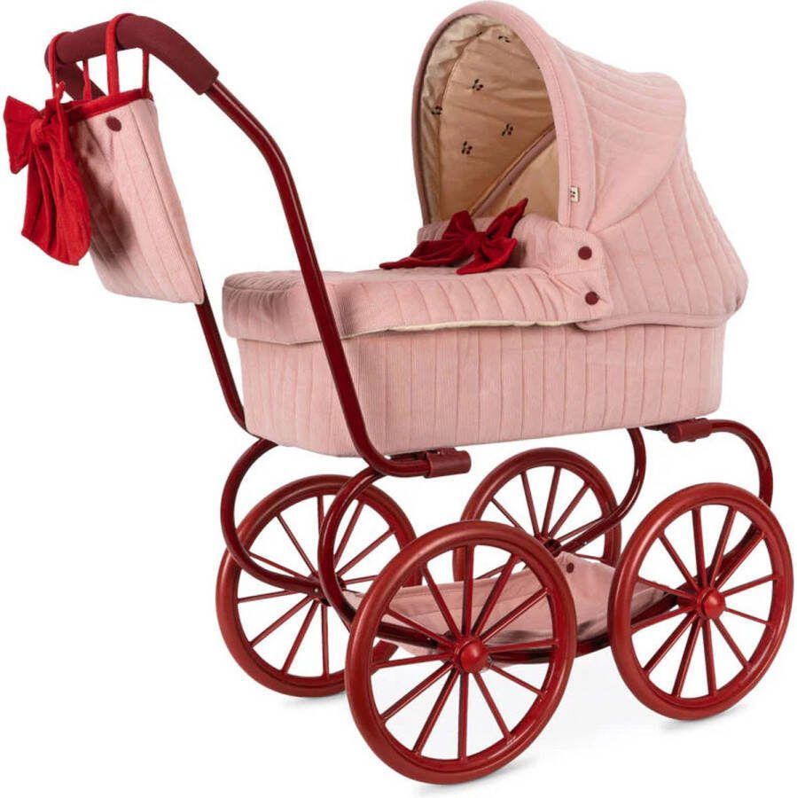 Konges Sløjd Minnie Lulu Poppenwagen Doll Pram Opvouwbaar Strawberry Ice