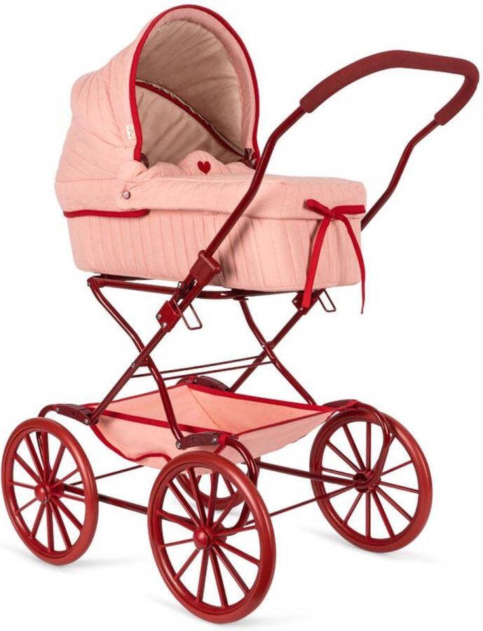 Konges Sløjd Poppenwagen Doll Pram Vintage Opvouwbaar Mellow Rose
