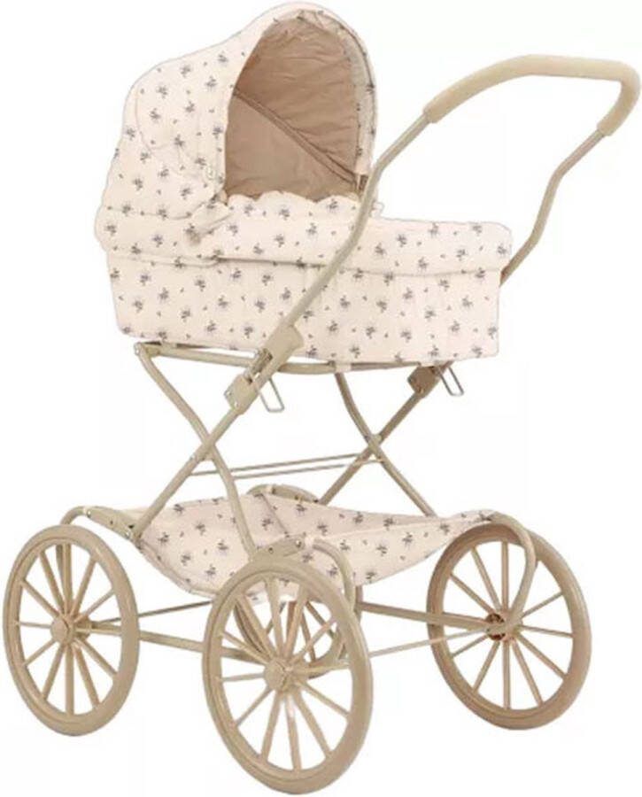 Konges Sløjd Poppenwagen Doll Pram Vintage Opvouwbaar Point Blue Butter