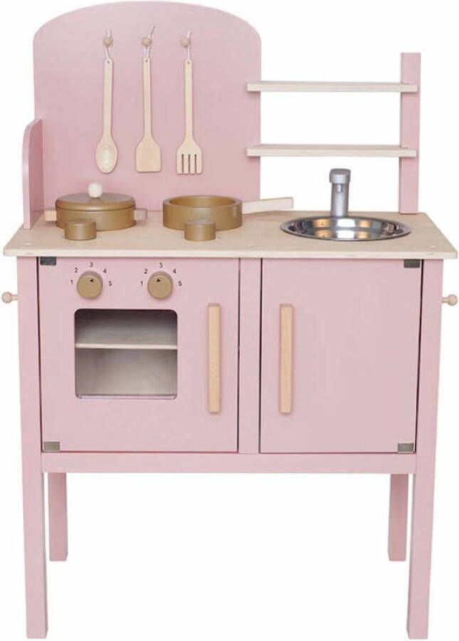 Konges Slöjd Jabadabado Kinder Speelkeuken Keuken incl. accessoires Roze Kitchen with pot & pan pink