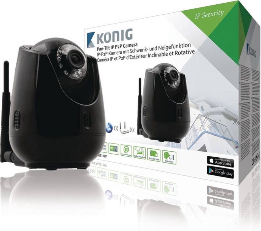 Konig König SAS-IPCAM111B Hd Pan-tilt Ip Camera Binnen 720p Zwart