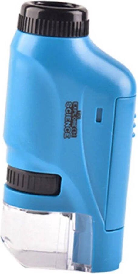 Koning Import Hand microscoop set voor kinderen Blauw Educatief speelgoed 60x & 120x STEM Handheld Microscope zakmicroscoop