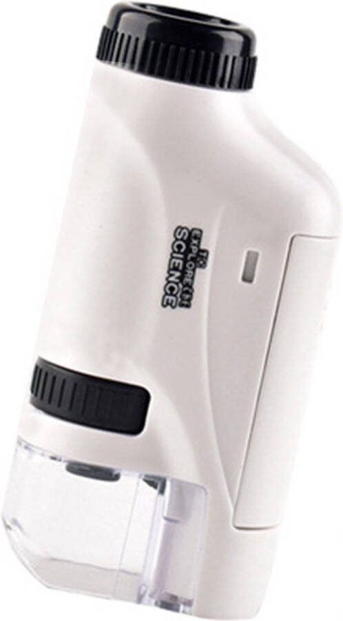 Koning Import Hand microscoop set voor kinderen Wit Educatief speelgoed 60x & 120x STEM Handheld Microscope zakmicroscoop