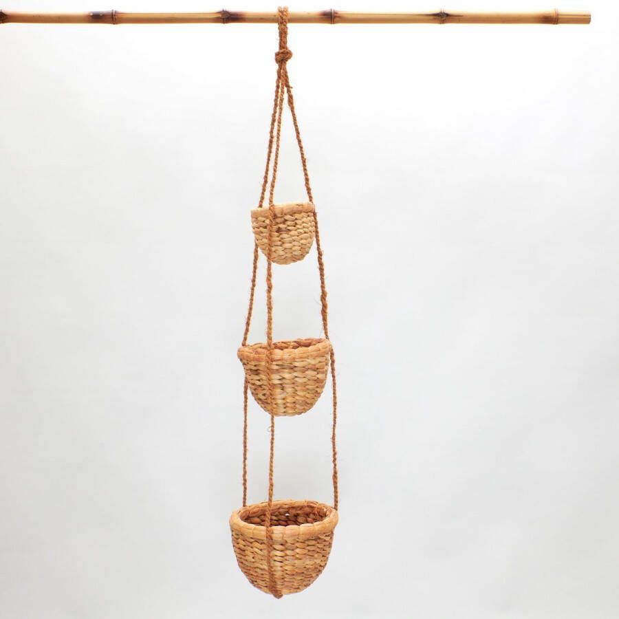 KoningBamboe Bamboe Hangmanden Waterhyacint Plantenhangers Naturel