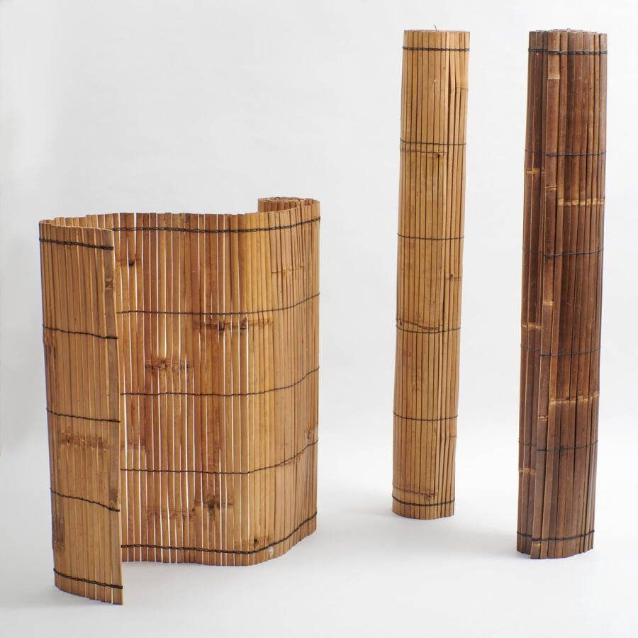 KoningBamboe Bamboe Privacyscherm Schutting B300cm H100cm Donker