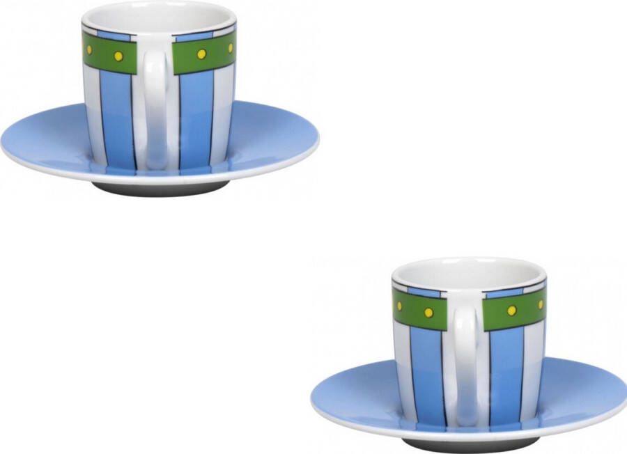 Konitz Asterix en Obelix Espresso Set Buik van Obelix 2 kopjes en 2 schoteltjes