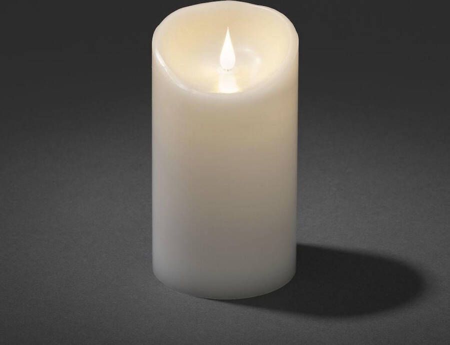 KONSTSMIDE Led-kaars Kerst versiering Led-kaars van echte was wit met 3D vlam ø 10 cm hoogte: 18 cm (1-delig)