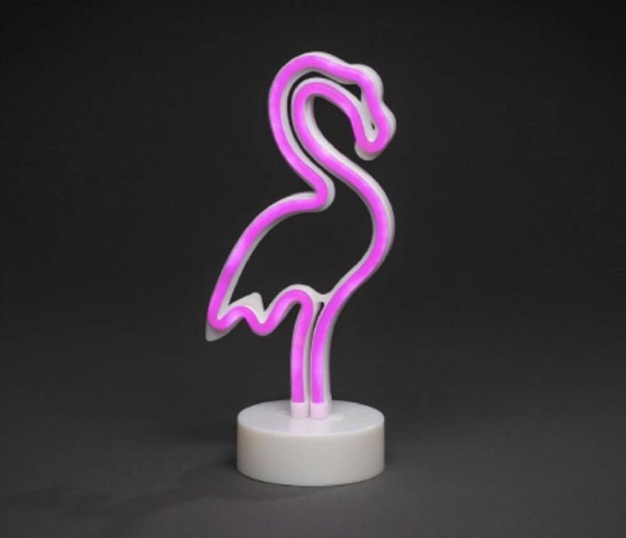 Konstsmide Konst Smide Roze Flamingo Licht Figuur op Batterijen met Timer 28 cm Hoog